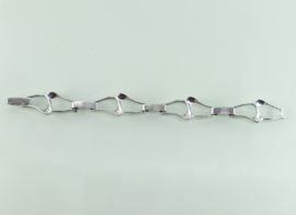 Vintage zilveren schakelarmband golvende schakels