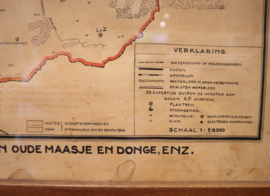 Oude waterstaatkundige kaart Oude Maasje de Donge