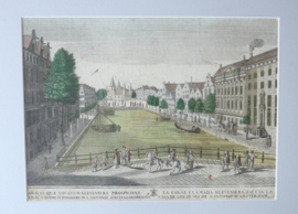 Antieke gravure Amsterdam 18e eeuw
