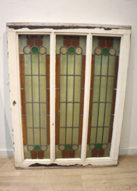 Set antieke glas-in-loodramen