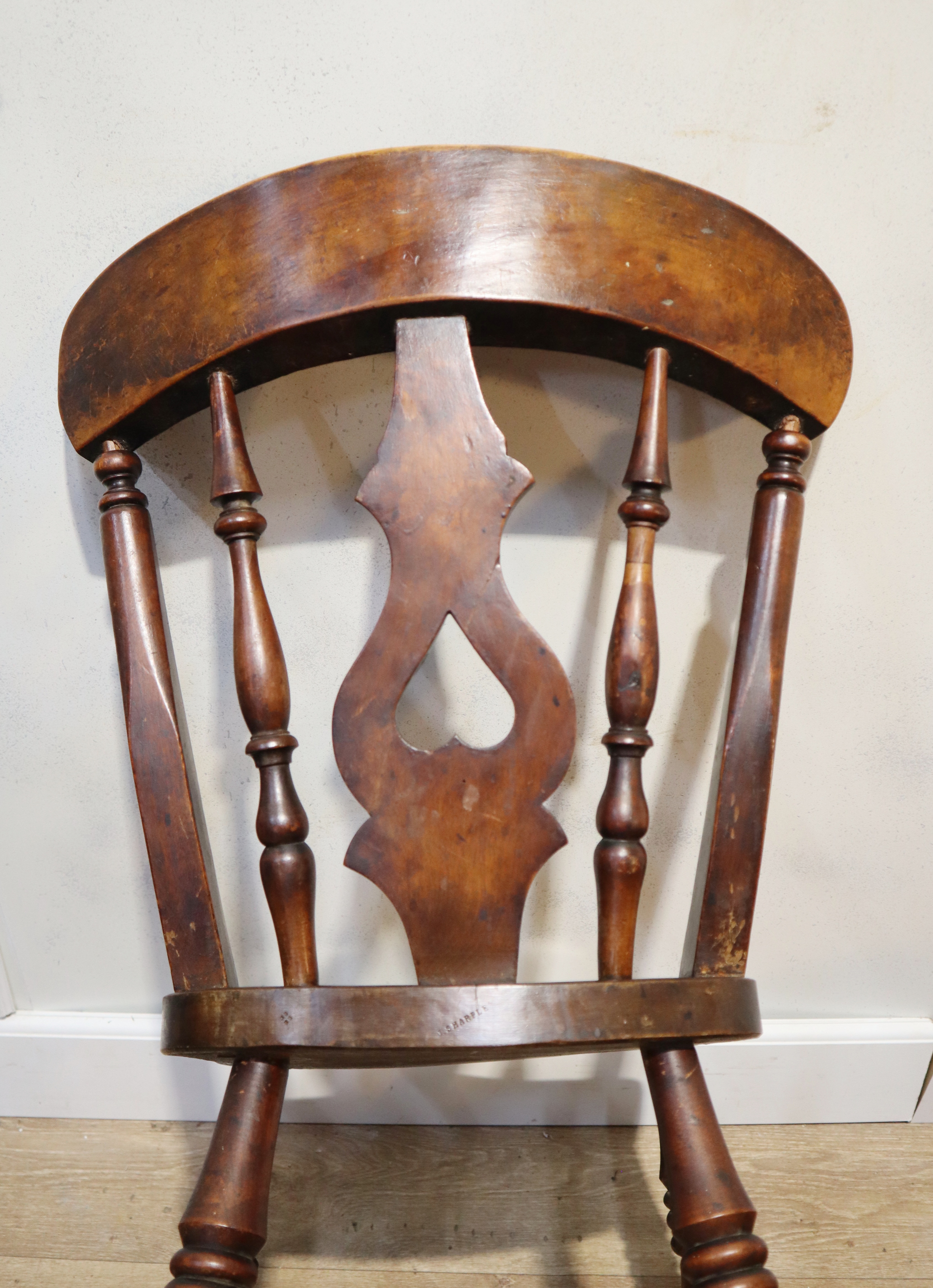 Set van vier antieke Windsorstoelen