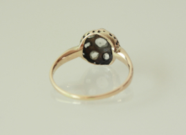 Antieke roségouden ring met roosdiamanten