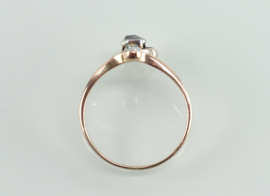 Antieke roségouden Art Nouveau ring roosdiamant