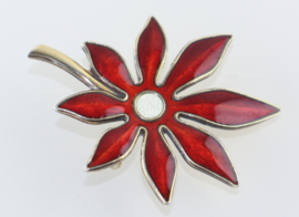 Zilveren broche bloem, Aksel Holmsen, ca. 1950