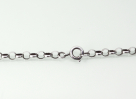 Zilveren hanger rhodochrosiet aan jasseron collier