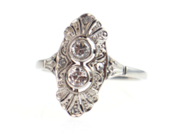 Antieke Art Deco witgouden ring met diamanten ca. 1910