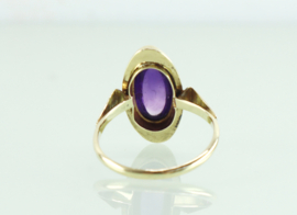 Vintage gouden ring cabochon amethist