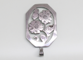 Vintage zilveren hanger bloemen Handarbeit