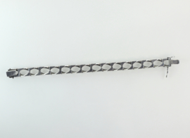 Vintage zilveren armband met bewerkte schakels