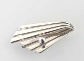 Modernistische zilveren broche, Kordes & Lichtenfels Pforzheim jaren ‘60