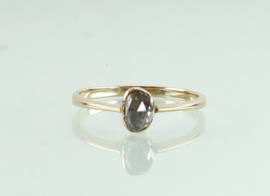 Antieke gouden solitair ring roosdiamant