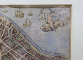 Antieke gravure stadsplattegrond Hoorn 17e eeuw