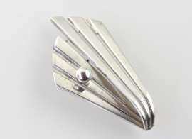 Modernistische zilveren broche, Kordes & Lichtenfels Pforzheim jaren ‘60