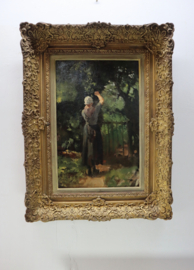 Schilderij vrouw, Albert Neuhuys (1844-1914).