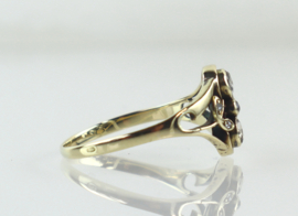 Antieke Jugendstil gouden ring met diamant
