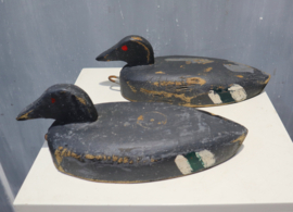 Paar antieke houten lokeenden
