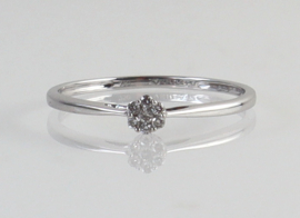 Witgouden 18 karaat ring met diamanten bloem