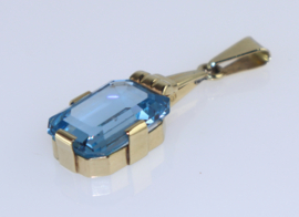 Gouden hanger met aquamarijn of blauwe spinel, jaren '30/'40
