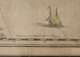 Antieke kaart Friesland Hondius, 17e eeuw