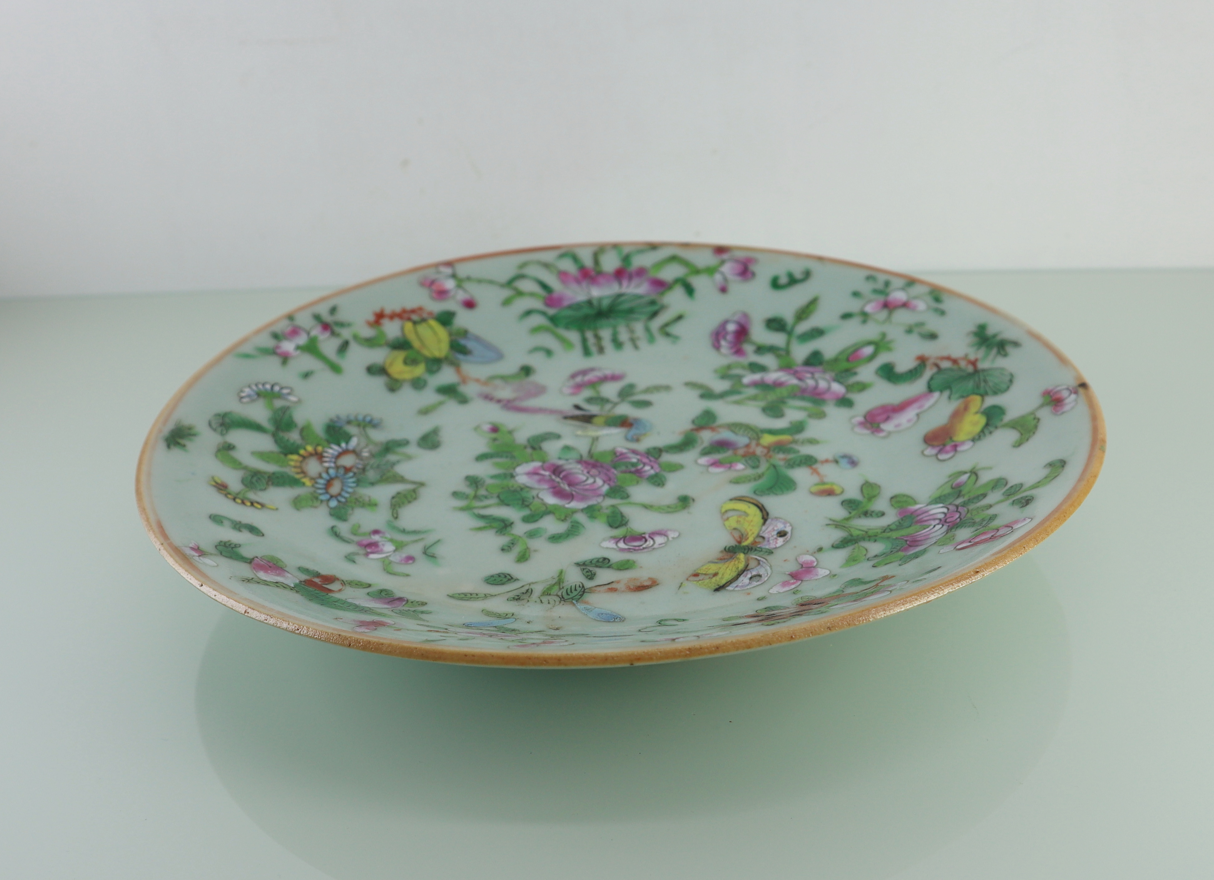 Set Chinese Celadon borden, 19e eeuw