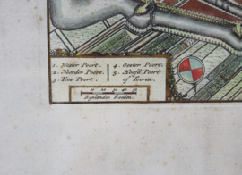 Antieke gravures stadsplattegrond Hoorn Tirion 1743