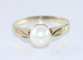 Vintage gouden ring met parel, jaren '40