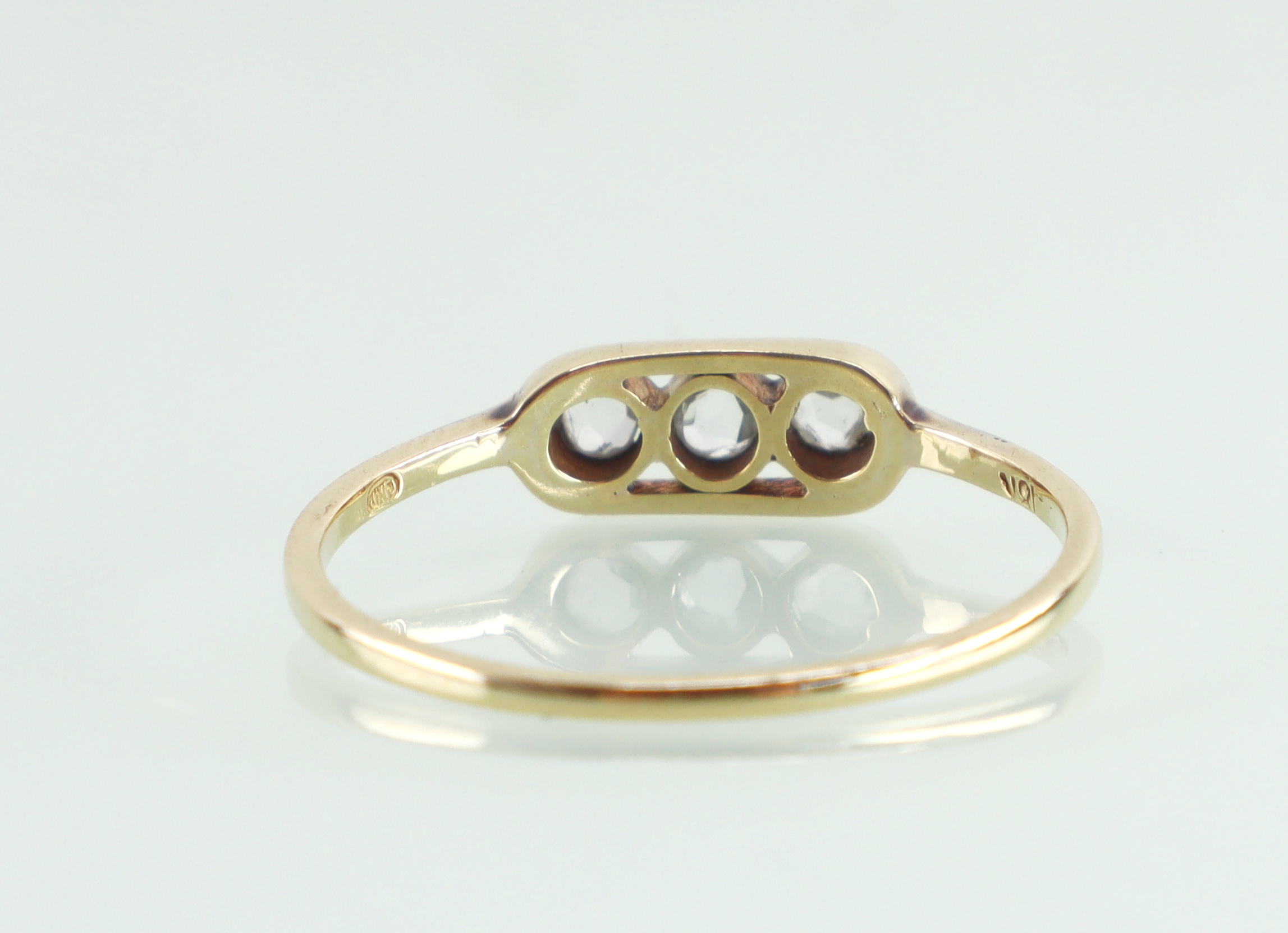 Vintage 18 karaat gouden ring roosdiamanten