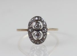 Art Deco gouden ring met diamant, ca. 1910