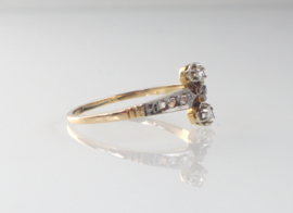 Antieke gouden ring met roosdiamanten