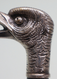 Antieke wandelstok met handvat vogel