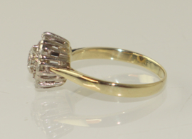 Vintage gouden rozetring met briljant geslepen diamanten