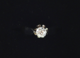Antieke gouden solitair ring oud slijpsel diamant