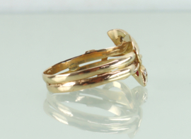 Antieke gouden ring slangen met diamant