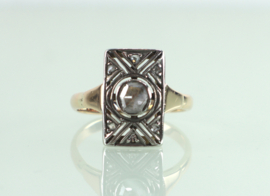 Antieke gouden ring roosdiamant Art Deco