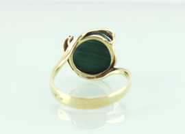 Vintage gouden ring met malachiet