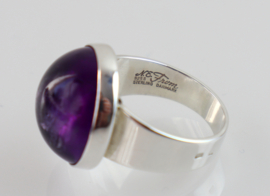 Zilveren ring met amethist, Niels Erik From, ca. 1960