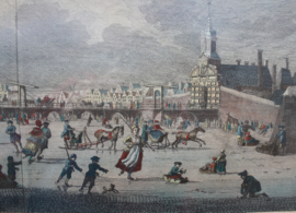 Antieke gravure Haarlemmerpoort Amsterdam, Fouquet 18e eeuw