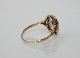 Antieke 14 karaat gouden ring met amethist