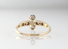 Antieke gouden ring met roosdiamanten