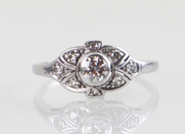 Antieke Art Deco witgouden ring met diamanten