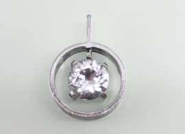 Vintage Scandinavische zilveren hanger bergkristal