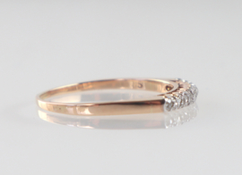 Antieke gouden Art Deco rijring met roosdiamanten