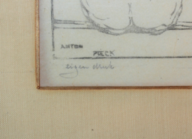 Anton Pieck (1895 -1987)  vier kippen op stok.