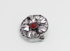 Vintage zilveren broche carneool Joseph Kahn Denemarken
