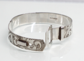 Vintage sterling zilveren armband riem met gesp 1978