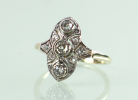 Antieke goud platina Art Deco ring diamant