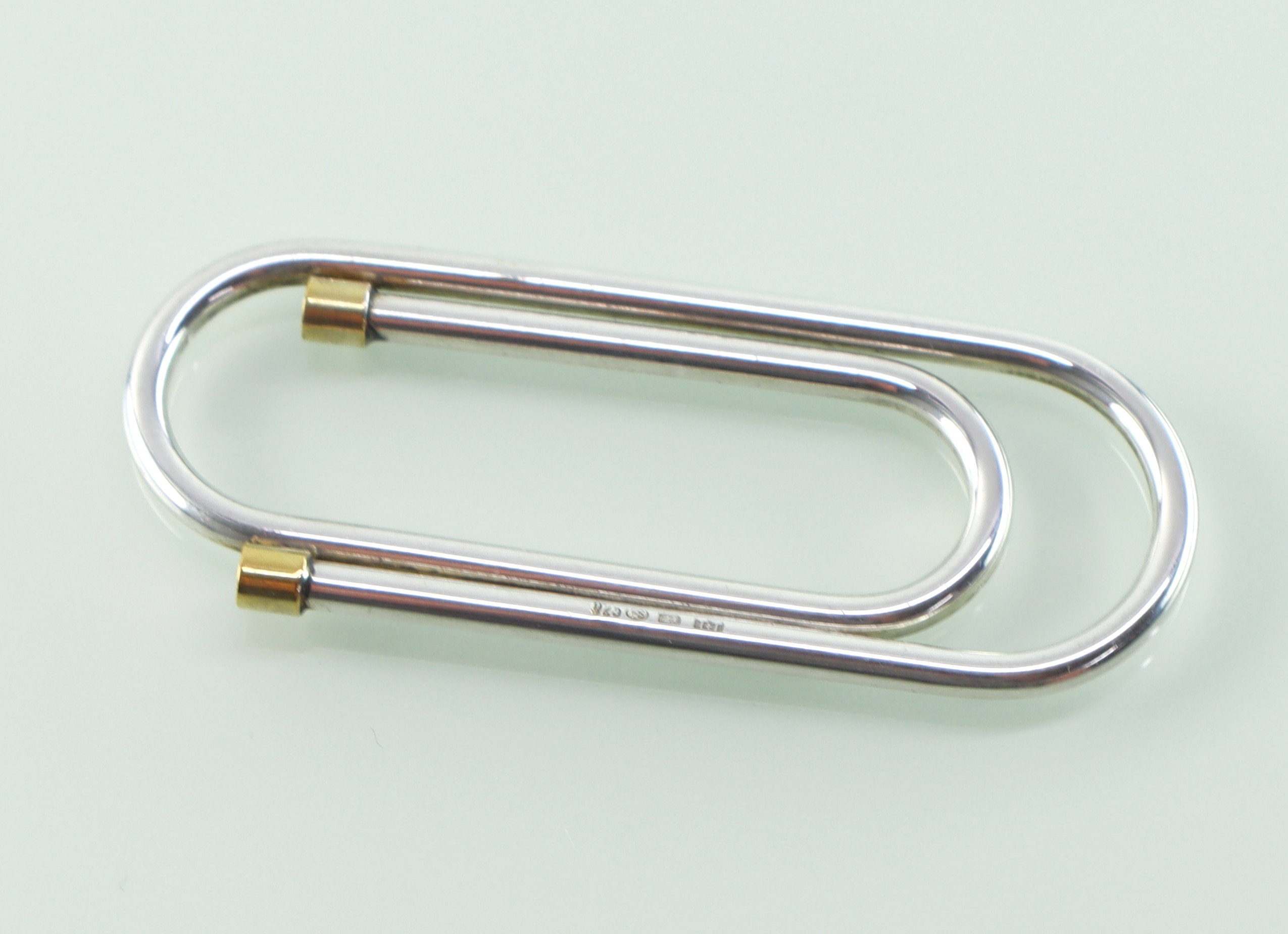 Vintage zilveren geldclip / paperclip Franz Scheurle 1970