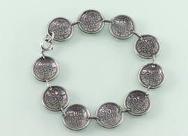 Zilveren dubbeltjes armband Wilhelmina 1936 t/m 1939