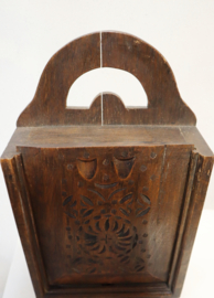 Antiek houten schooltasje