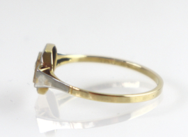 Art Deco gouden ring met roosdiamanten
